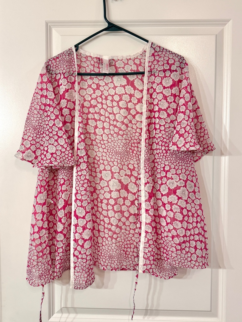 liberty Pink and White Floral Open-Front Tunic